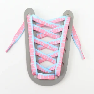 Ice cream laces in pastel pink and blue with melting design