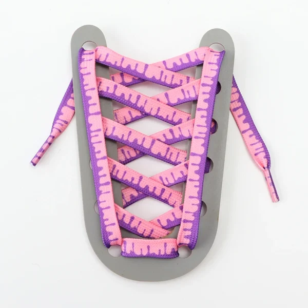 Ice cream laces in purple and pink with dripping visual texture