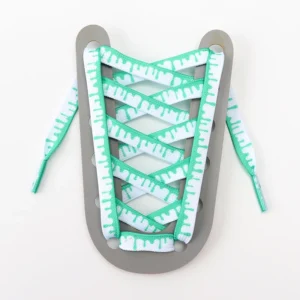 Green and white ice cream laces with melting effect