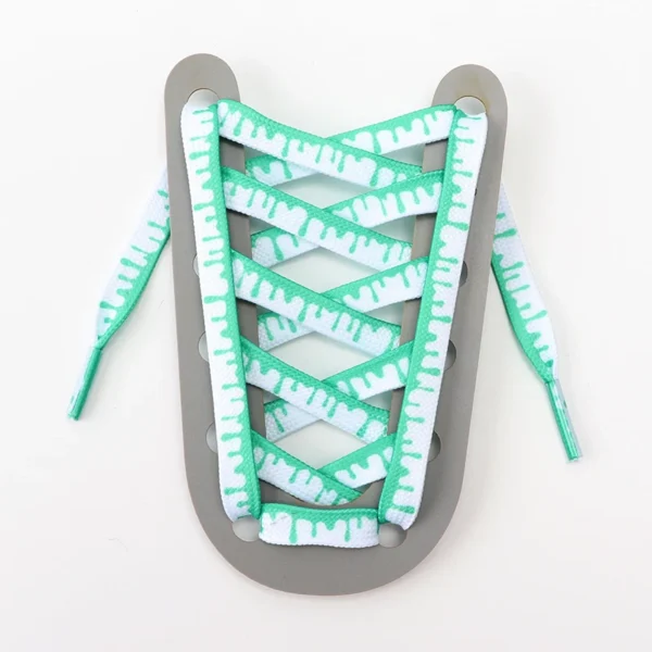 Green and white ice cream laces with melting effect