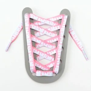 White and pastel pink ice cream laces with subtle drip pattern